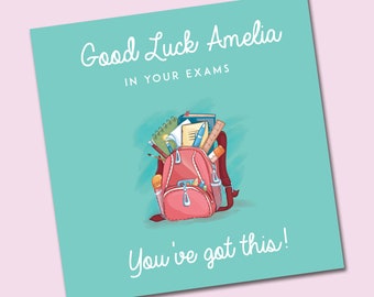 Personalised Good Luck in your Exams Card - GCSE Good Luck Cards - Exam Good Luck Card - Personalised good luck card - GL01