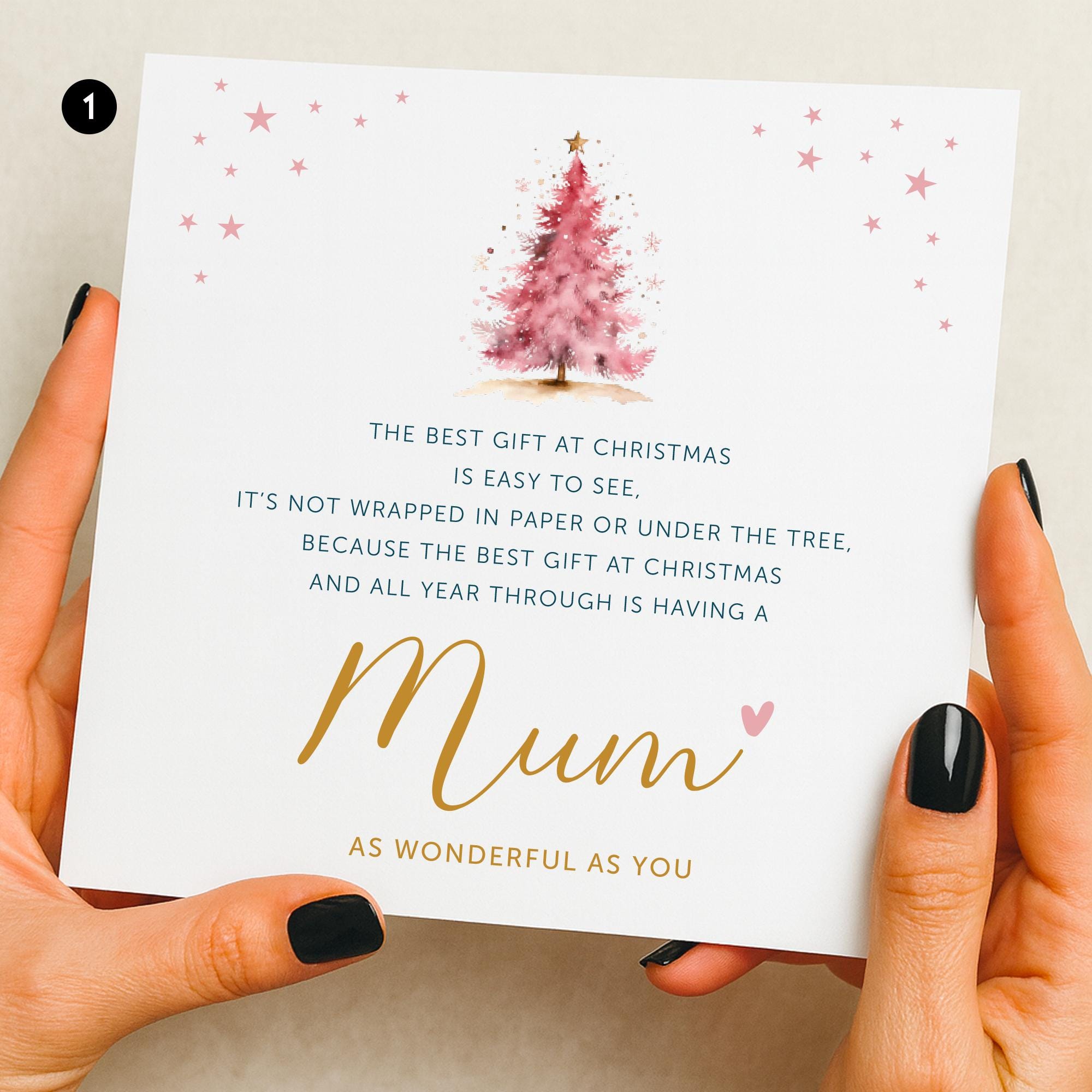 Hunts England Biglietto Di Auguri Iconico Per Il Primo Natale Della Mamma - Formato Quadrato 148x148 Mm Con Busta - "Happy 1st Christmas As My Mummy"