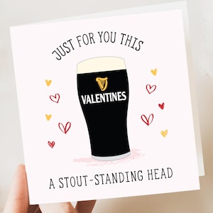 Carte de Saint-Valentin amusante pour elle ou lui - Guinness, valentines valentines, lui, elle, mari, valentine, petite amie, petit ami, fans