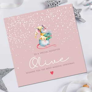 Tarjeta de Navidad para Niñas, Tarjeta de Navidad Personalizada para Hija, Tarjeta de Navidad para Hijas, Tarjeta de Navidad para Sobrina, Tarjeta de Navidad para Nietas