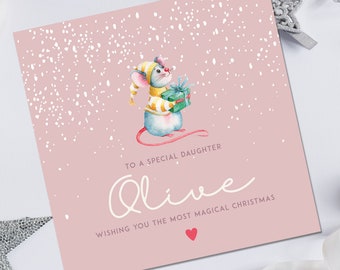 Girls Christmas Card, Personalised Christmas Card for Daughter, Daughter Christmas card, Niece Christmas card, Granddaughter Christmas card