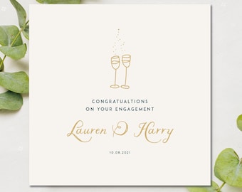 Engagement Card, Personalised Engagement Card, Personalised Congratulations on your Engagement card, You're engaged card, On your engagement