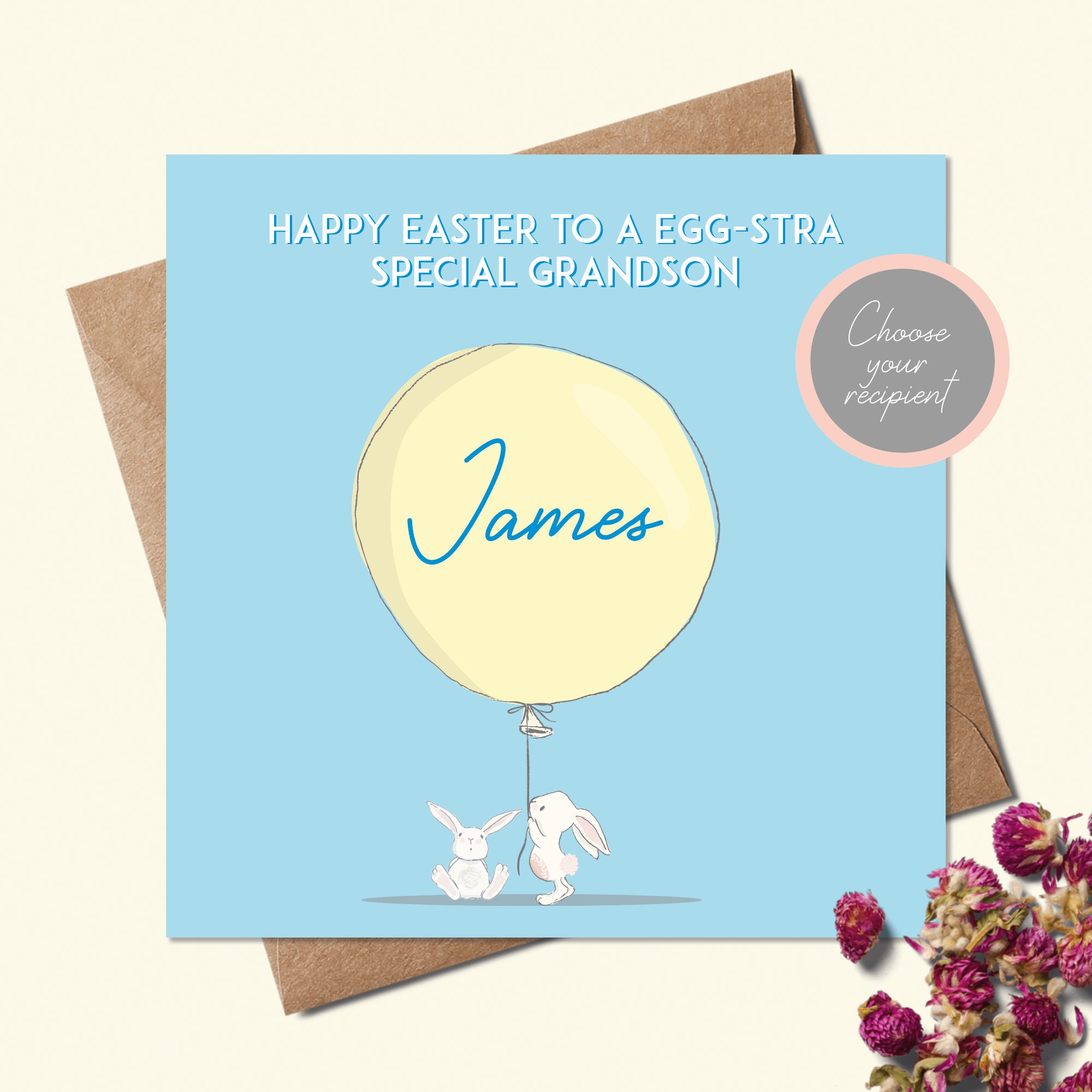 easter-card-grandson-personalised-easter-cards-for-grandson-etsy-uk