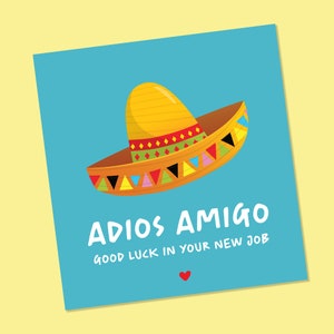 Drôle nouvelle carte d’emploi, Adios Amigo Nouvelle carte d’emploi, Bonne chance Nouvelle carte d’emploi, Nouvelle carte d’emploi personnalisée