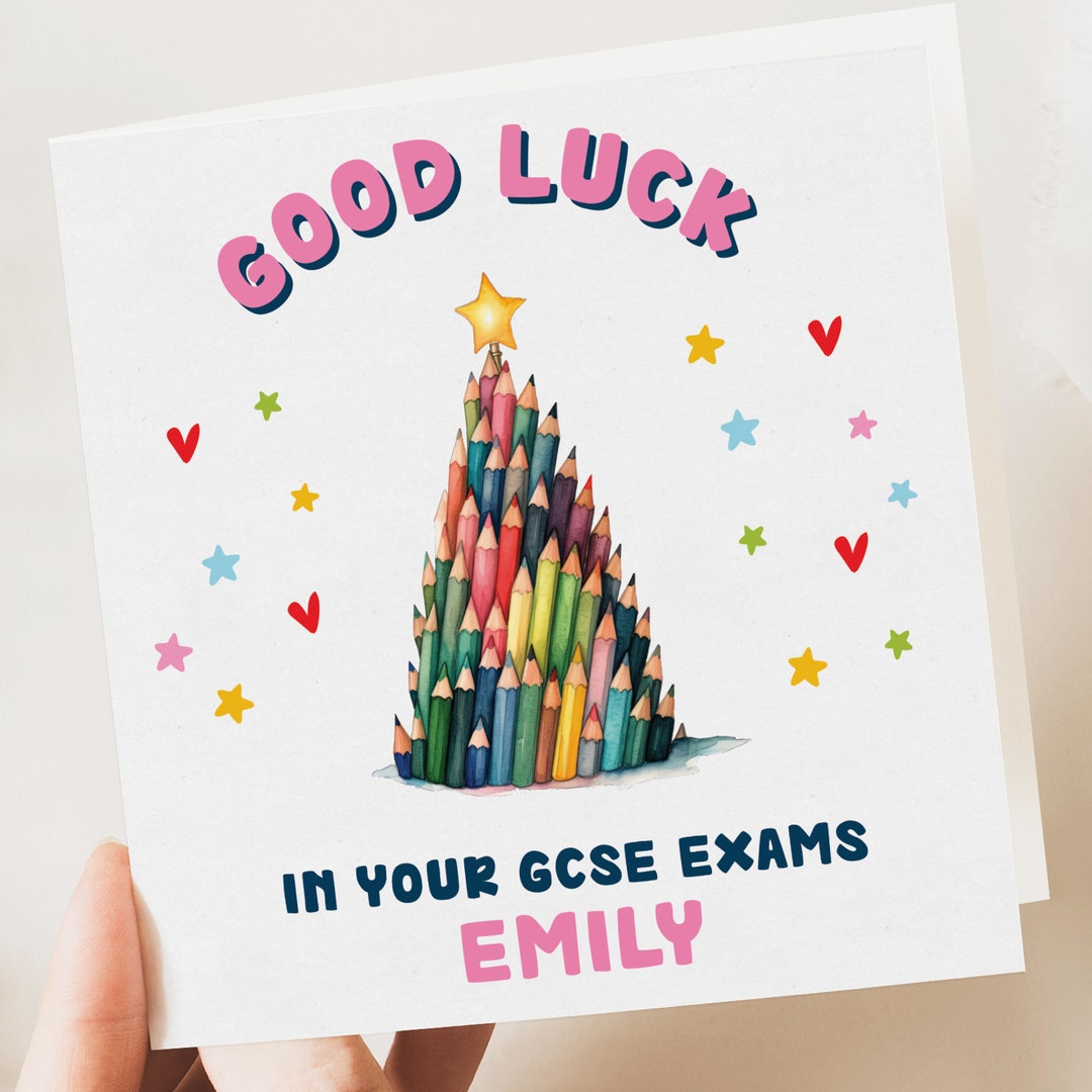 Personalised Good Luck in Your Exams Card - GCSE Good Luck Cards - Exam ...