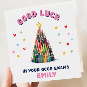 Personalisierte Glückskarte für Ihre Prüfungen – GCSE-Glückskarten – Prüfungs-Glückskarte – personalisierte Glückskarte – Glücksgeschenk – GL02