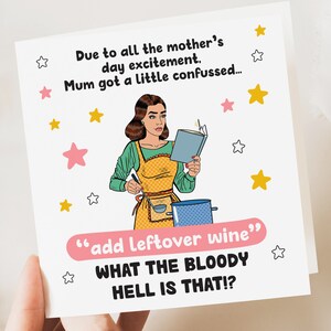 Mother&#39;s Day Card | Funny Mother&#39;s Day Card | Wine Mum Funny Card | Mothers Day Day Card | Mother&#39;s Day Gift | Funny Card her