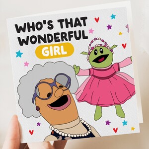 Nanalan Card, Funny Girlfriend Valentines Card, Who's That Wonderful Girl Valentines Day Card Wife, Partner, Anniversary Card, Meme Card