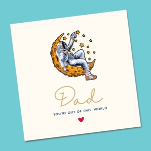 Carte de papa de père / papa / Carte de vœux hors de ce monde, carte de fête des pères amusante | Pour papa | | de carte de papa carte d’espace | Cadeau de fête des pères