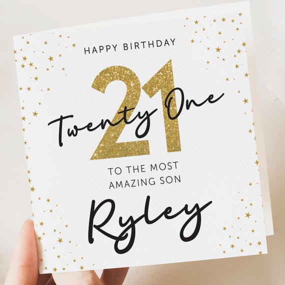 21st birthday card for him, 21st birthday card for son, personalised birthday card for him, 21st-birthday-son