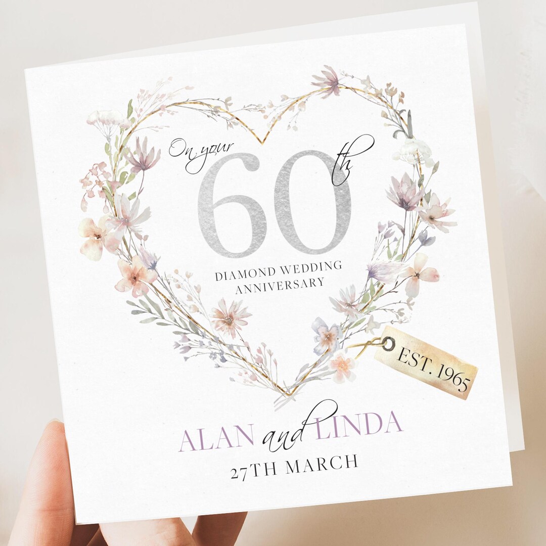 Wfe On Our 60th Damond Annversary Large Exquste Card | EBay