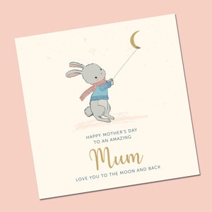 Mother&#39;s Day Card | Mothers Day Card | Moon and Back Mothers Day Card | Cute Mothers day card | Card from Daughter | Card for Nan | Handmade
