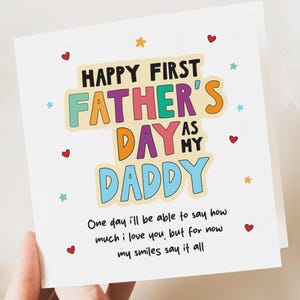 Première carte de fête des pères comme papa, 1ère carte de fête des pères de mon père, carte de fête des pères de bébé, jolie première carte de fête des pères, cadeau