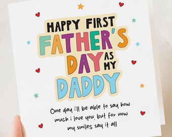 Tarjeta del primer día del padre como mi papá, tarjeta del primer día del padre de mi papá, tarjeta del día del padre de un bebé, linda tarjeta del primer día del padre, regalo