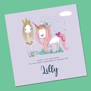 Carte d'anniversaire pour fille de tout âge, personnalisée, joyeux anniversaire à une fille merveilleuse, carte d'anniversaire pour petite-fille, carte pour nièce