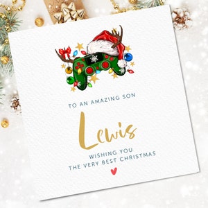 Tarjeta de Navidad Hijo, Tarjeta de Juego para Hijo, Tarjeta de Navidad Especial Hijo, Tarjeta de Navidad a Hijo, Tarjeta de Navidad, Regalo, De Mamá y Papá