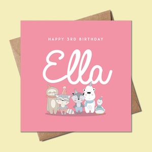 Carte d'anniversaire pour fille, carte d'anniversaire de jeune fille, carte d'anniversaire pour elle, carte d'anniversaire personnalisée pour fille, carte d'anniversaire pour enfants