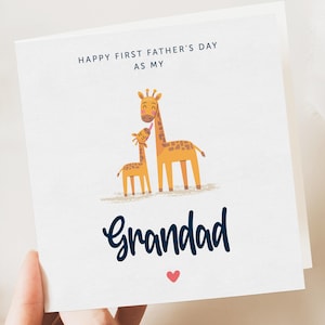 1ère carte de grand-père, 1ère carte de grand-père, carte de fête des pères, carte simple, cadeau de fête des pères, fête des pères de la part d'une fille ou d'un fils