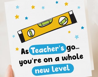 Tarjeta divertida para el profesor, tarjeta de agradecimiento para el profesor, tarjeta personalizada para el profesor, tarjeta de fin de curso para el profesor, asistente de enseñanza