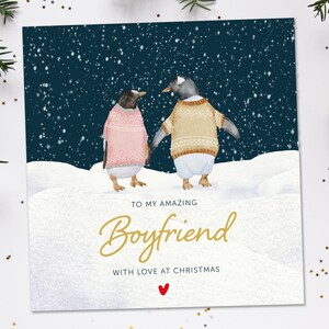 Tarjeta de Navidad para novio / Tarjeta de Navidad para novio / Tarjeta de Navidad para novio con pingüino / Tarjeta de Navidad para marido con pingüino
