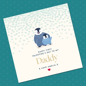 Baby erste Valentinskarte an Daddy | Pinguin Valentinskarte | 1st Valentinskarte für Papa | Papa Valentinskarte von Baby