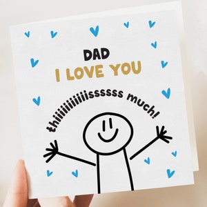 Tarjeta del Día del Padre, para papá, papá gracioso y tierno, abuelo, para él, regalo, cumpleaños, personalizada, de hijo, hija, niños