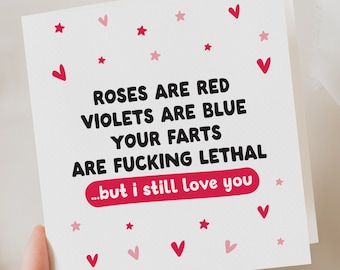 Funny Valentine card For Boyfriend, girlfriend Funny Valentine card, Wife, Husband, Fiance, Funny Valentine card for him, Fart Card