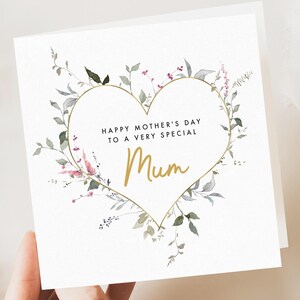 Tarjeta del Día de la Madre, Madrastra, Mamá, Mamá, De la hija, Tarjeta floral para mamá, Tarjetas del Día de la Madre Feliz, Regalo personalizado para el Día de la Madre, 3