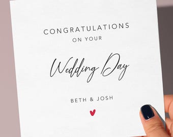 Tarjeta floral de boda personalizada / Tarjeta de felicitación para recién casados / Tarjeta de felicitación de boda / Tarjeta de regalo de boda / Tarjeta elegante