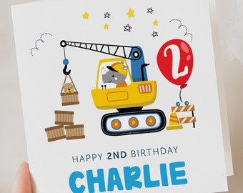 Boys Birthday Card, Truck card for Son, Grandson, Nephew, Any Age Card, Boy Card, Personalised Car Birthday Card,