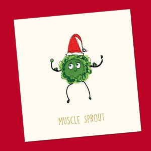 Drôle de carte de Noël | Drôle de cadeau de Noël | Drôle de carte de Noël Brussel Sprout | Drôle de carte de Noël de mouton | Carte de Noël amusante