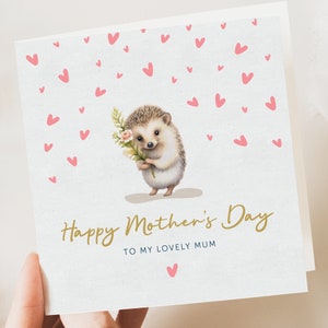 Muttertagskarte | Muttertagskarte | Niedliche Igel Mama Karte | Muttertagskarte mit Mama | Karte von Tochter | Karte für Nana