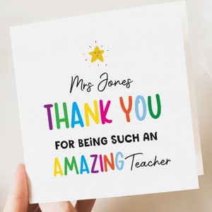 Bedankkaart gepersonaliseerd, waarderingskaart, bedankt dat je een geweldig bent - leraar, mentor, vriend, einde school, onderwijsassistent