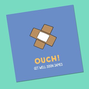 Get well soon card - Oach get well soon - Personalised get well soon card