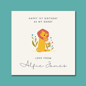 Joyeux 1er anniversaire en tant que papa, 1er premier anniversaire de carte pour papa, carte d'anniversaire papa de bébé - carte d'anniversaire personnalisée papa