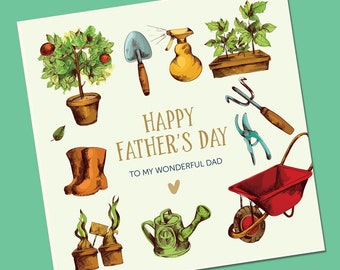 Traditional fathers day card, Father's day card, Gardening Fathers Day card, Father’s Day Gift, Fathers Day from daughter or son