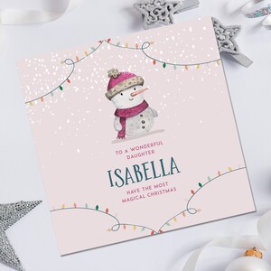 Tarjeta de Navidad para niñas, tarjeta de Navidad personalizada para hija, tarjeta de Navidad para hija, tarjeta de Navidad para sobrina, tarjeta de Navidad para nieta