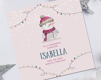 Girls Christmas Card, Personalised Christmas Card for Daughter, Daughter Christmas card, Niece Christmas card, Granddaughter Christmas card