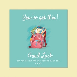Card del primo giorno di scuola, Primo giorno di scuola secondaria, Tessera della scuola primaria, Nuova tessera scolastica, Carta di buona fortuna personalizzata