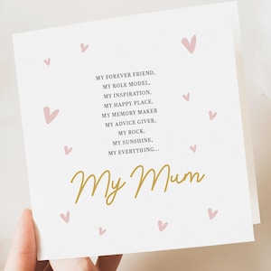 Muttertagskarte mit Gedicht von Tochter oder Sohn, süße Muttertagskarte Mama, glückliche Muttertagskarten, personalisiertes Muttertagsgeschenk