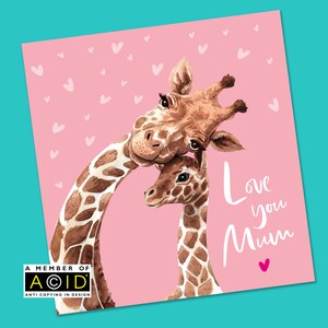 Muttertagskarte | Mutter-Tages-Karte | Giraffe Mutter-Tages-Karte | Mama Mutter-Tages-Karte | Karte von Tochter | Karte für Nana