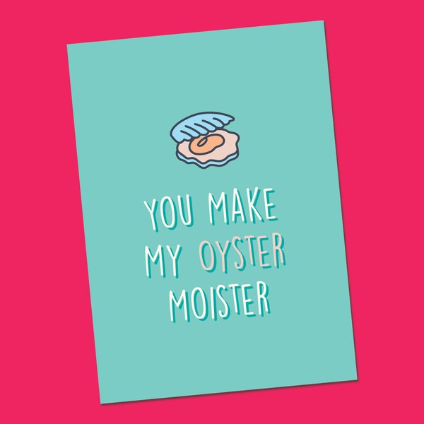 Funny Oyster Valentines Card, Funny Valentines Card for Boyfriend, Funny Valentines Card for Husband, Funny Valentines Card for him, Her