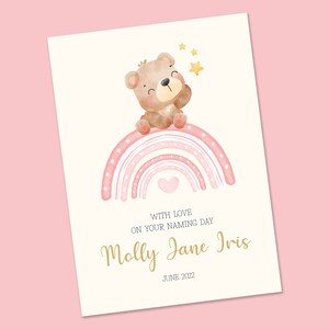Personalisierte Taufkarte, Taufkarte für Mädchen, Taufkarte Personalisierte Babykarte, Baby, Namenskarte
