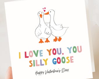 Funny Valentine's Card for Her or Him – Valentines, him, her, Husband, Valentine, Girlfriend, Boyfriend, You silly goose