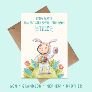 Personalisierte Osterkarten für Enkel - personalisierte Osterkarten für Sohn - personalisierte Osterkarten für Neffe - Jungen Osterkarten