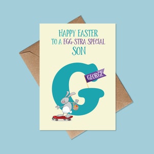Cartes de Pâques personnalisées pour petit-fils - Cartes de Pâques personnalisées pour fils - Cartes de Pâques personnalisées pour neveu - Cartes de Pâques pour garçons