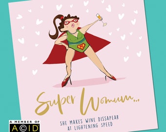 Mother's Day Card | Super Woman | Funny Mother's Day Card | Mum Funny Card | Mothers Day Day Card | Mother's Day Gift | Funny Card her |
