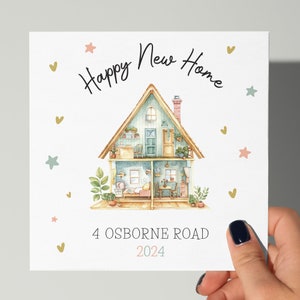 New Home-kaart, housewarming Gefeliciteerd-kaart, Home Sweet Home, verhuizen, nieuw huis, verhuisdag, gepersonaliseerd huis, nieuwe huiskaart