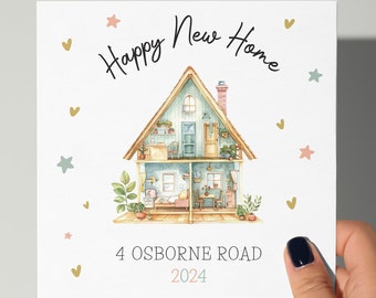Tarjeta de nuevo hogar, Tarjeta de felicitación por inauguración de la casa, Hogar dulce hogar, Mudanza, Casa nueva, Día de la mudanza, Hogar personalizado, Tarjeta de nuevo hogar