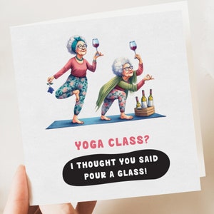 Grappige verjaardagskaart, yoga vriend verjaardagscadeau, beste vriend verjaardagskaart voor haar, verjaardagskaart voor Bestie, vriendin, voor haar
